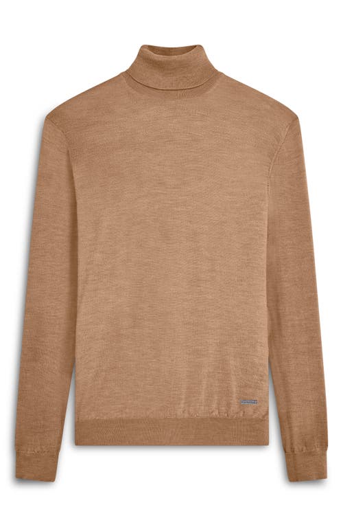 Shop Bugatchi Sawyer Merino Wool Turtleneck Sweater In Camel