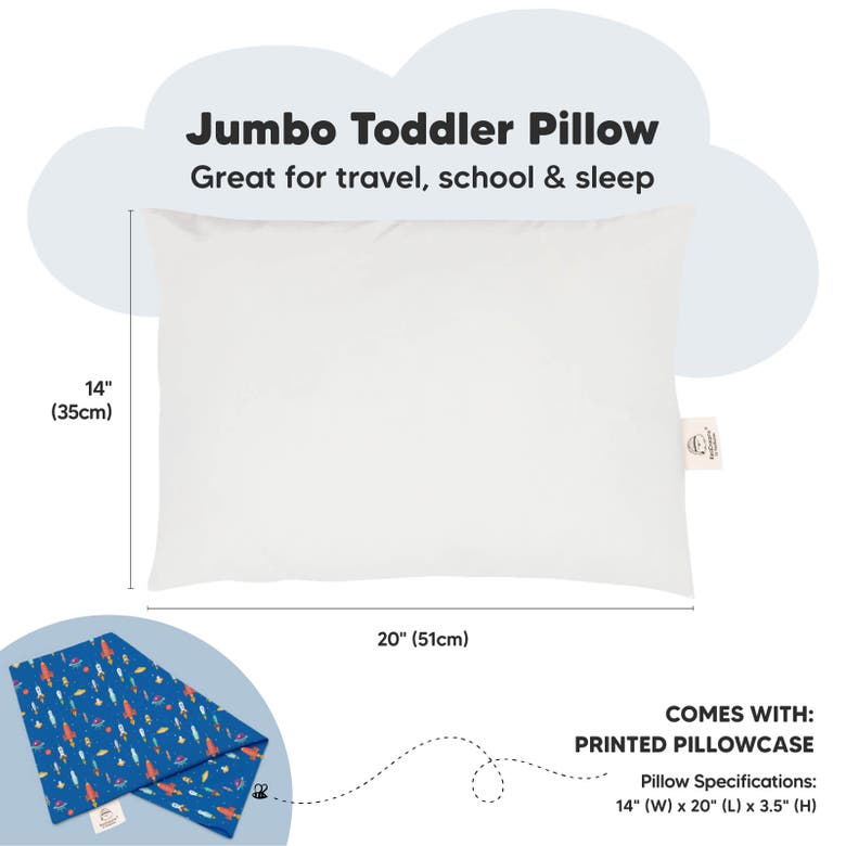 Shop Keababies Jumbo Toddler Pillow With Pillowcase In Space Race