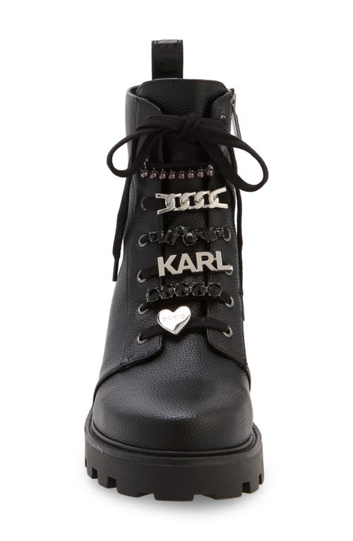 Karl Lagerfeld Paris Mela Combat Boot In Black