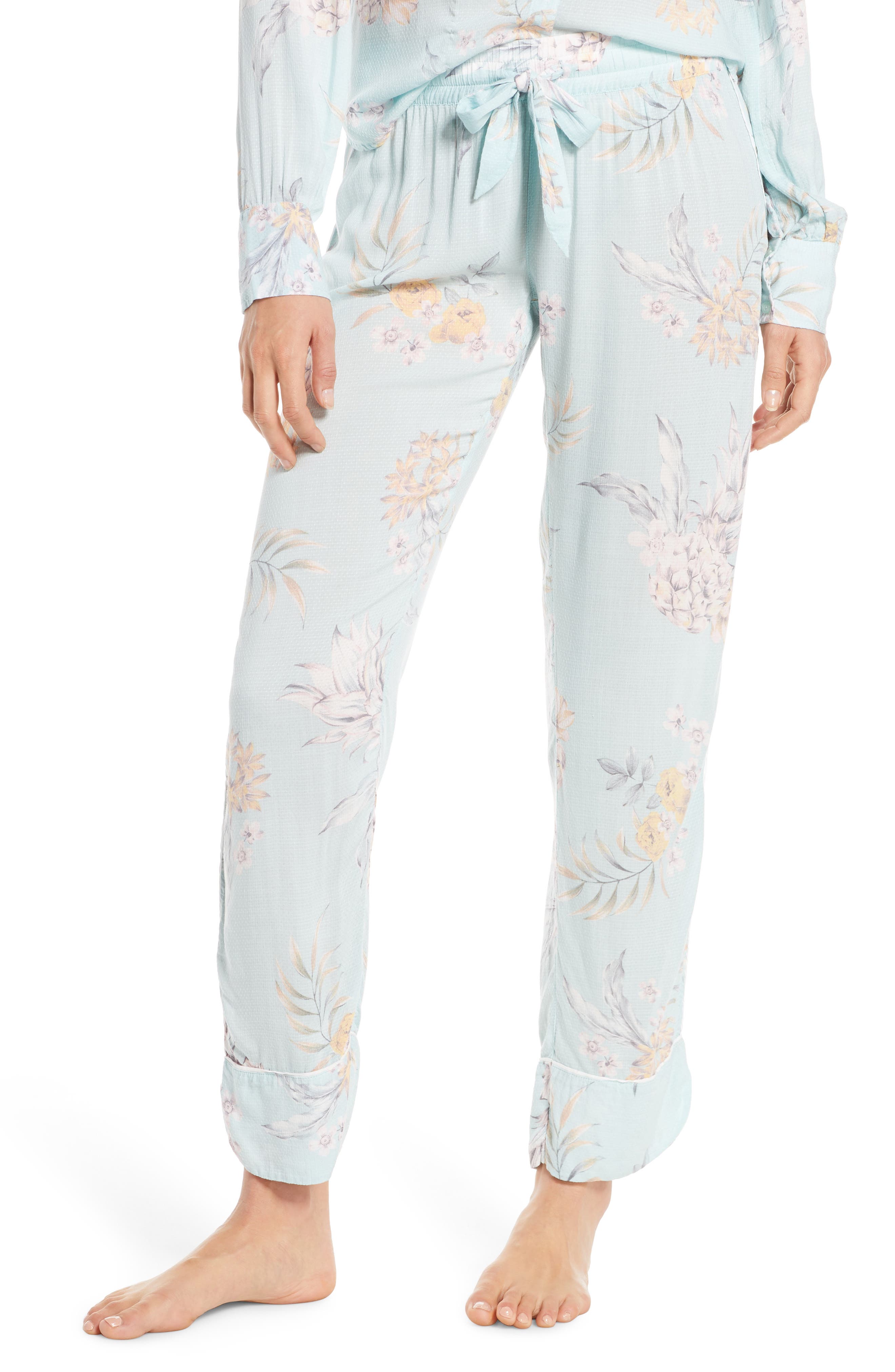 Pj Salvage Paradise Bound Dobby Weave Pajama Pants, Green