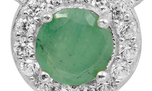 Shop Savvy Cie Jewels Gemstone Halo Pendant Necklace In Silver/emerald