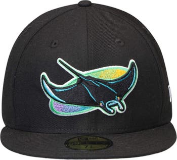 New Era Tampa Bay Rays Cooperstone Collection Wool 59FIFTY Fitted Hat, Black, Size: 7 5/8