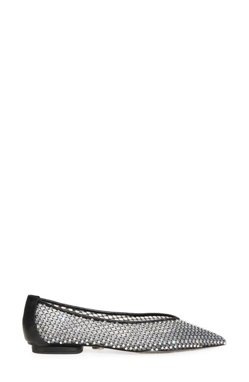 Shop Rebecca Minkoff Crystal Mesh Ballet Flat In Black