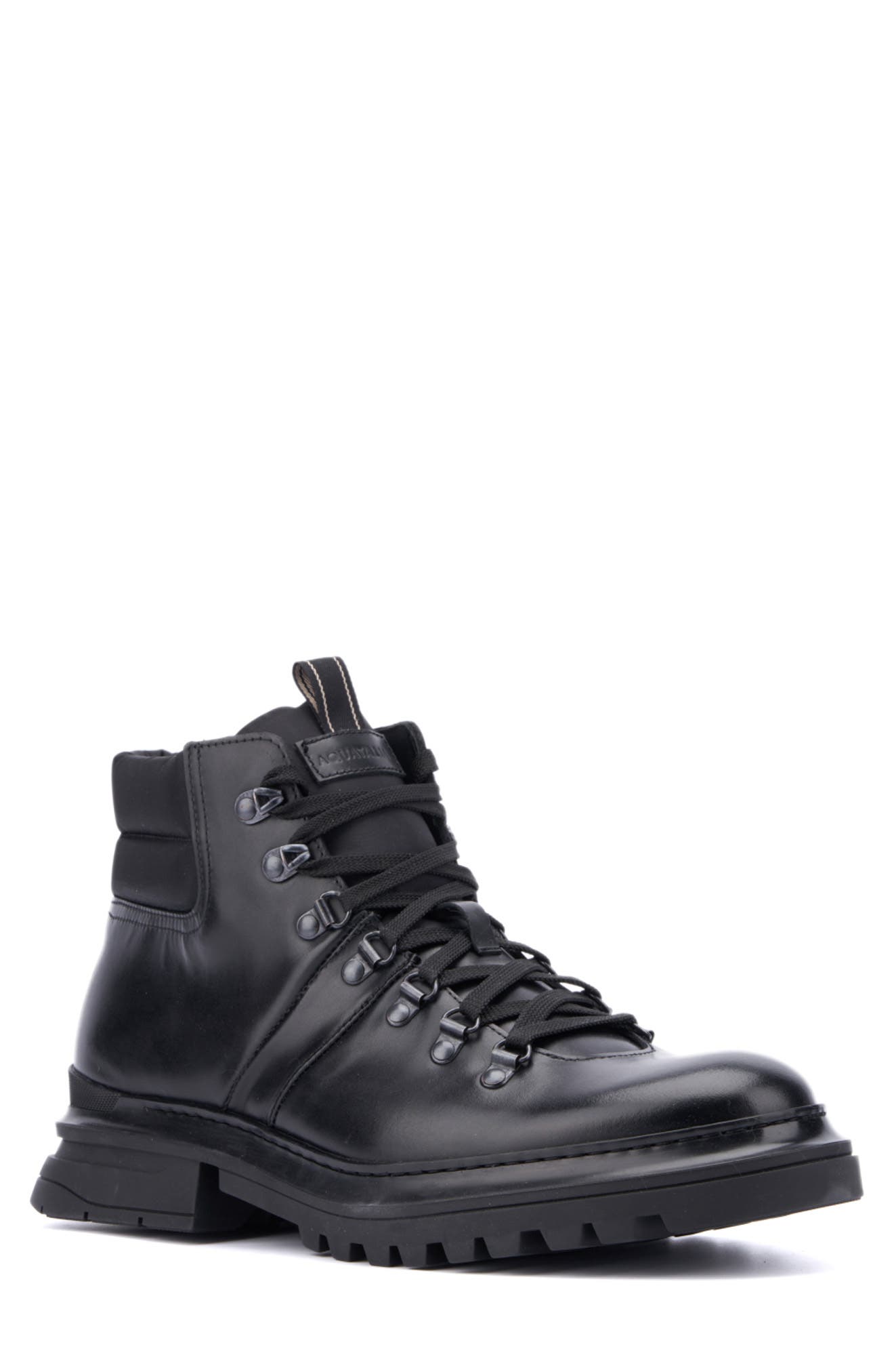 Aquatalia Edwin Weatherproof Lace Up Boot in Black Smart Closet