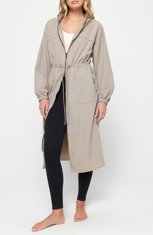 Shop Spiritual Gangster Natasha Full Zip Trench Coat In Taupe