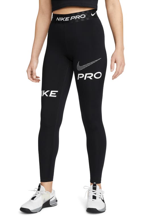 Nike Pro Dri-fit Leggings In Black/anthracite/white