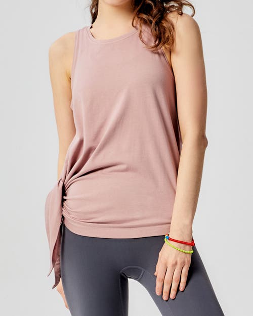 Rebody Active Sidekick Long Tie Tank In Mauve Pink