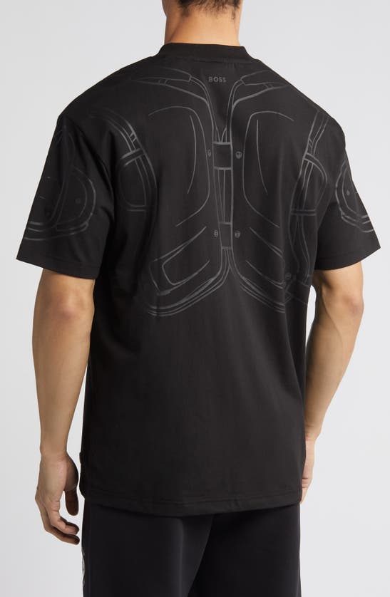 Shop Hugo Boss Boss X Nfl Tackle Graphic T-shirt In Las Vegas Raiders Black