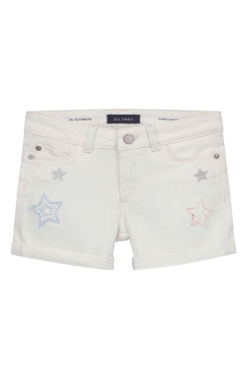 DL1961 Kids' Star Embroidery Cutoff Denim Shorts in Porcelain Star at Nordstrom, Size 16