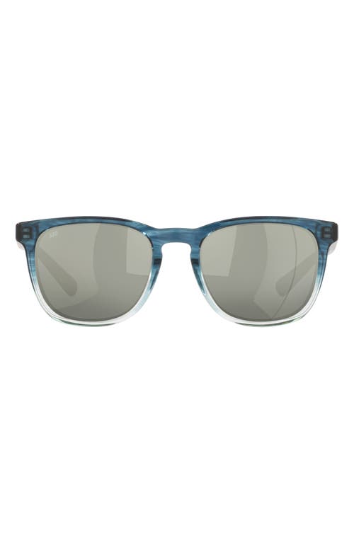 Costa Del Mar Sullivan 53mm Mirrored Polarized Square Sunglasses in Teal at Nordstrom