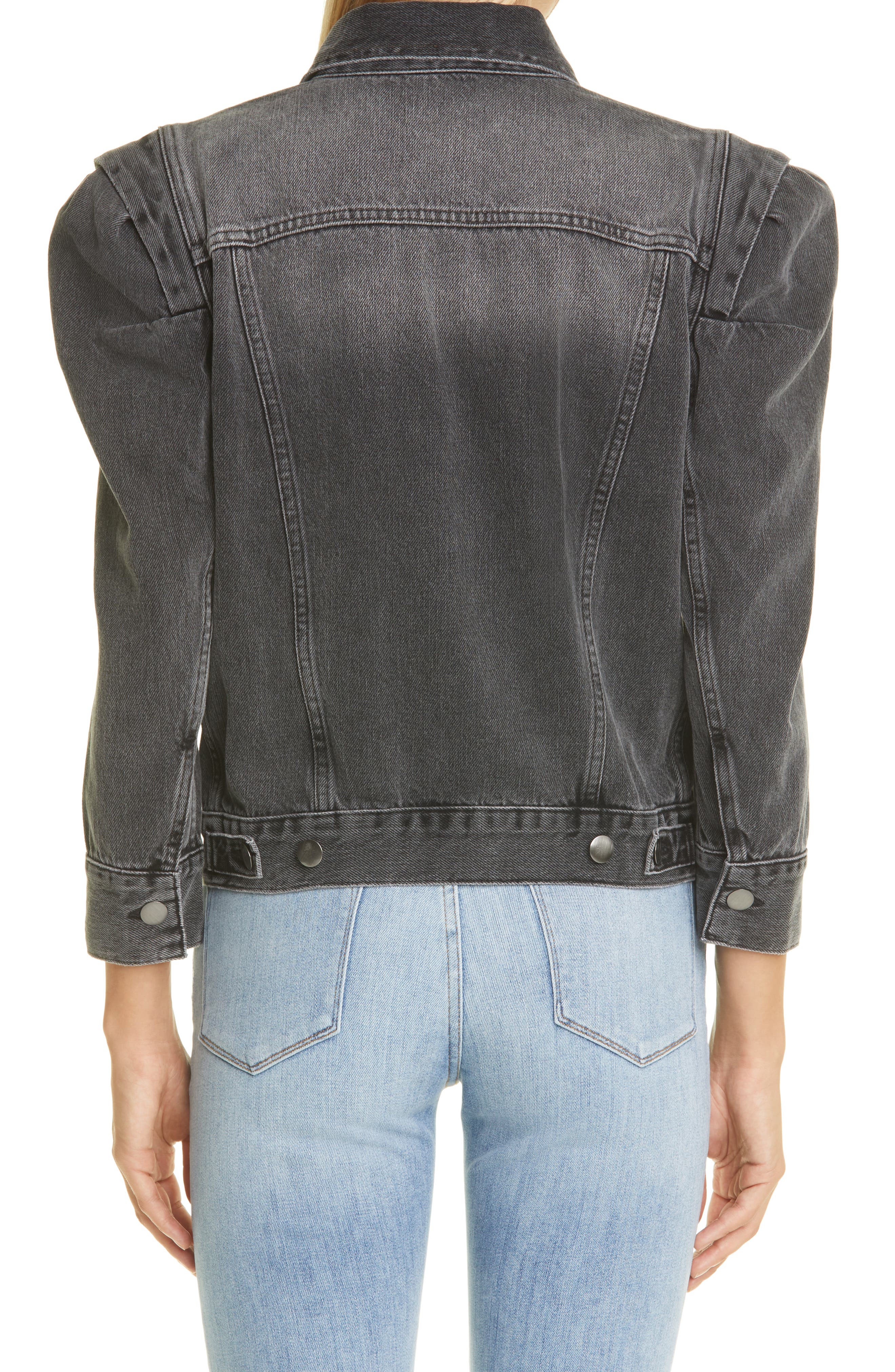 FRAME Rosette Sleeve Denim Jacket 