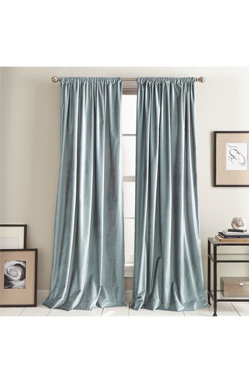 DKNY Modern Knotted Velvet Set of 2 Window Panels in Aqua at Nordstrom