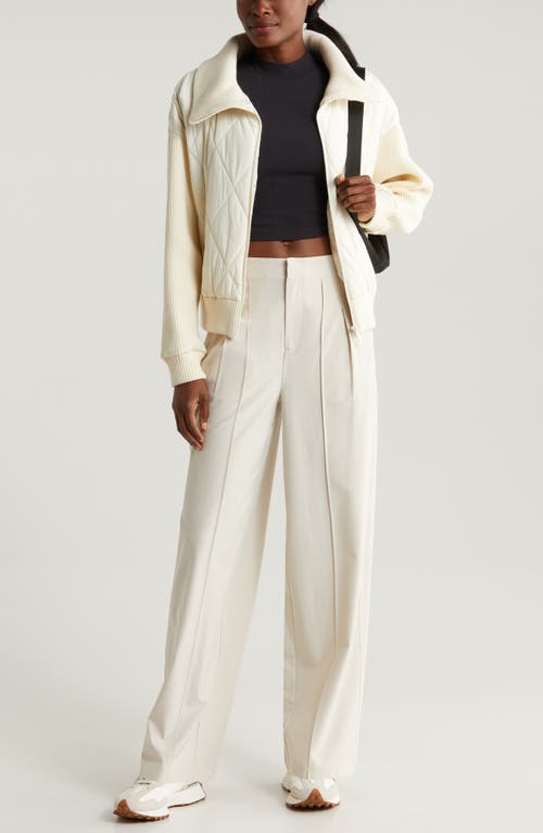 Shop Zella Hybrid Zip Front Jacket In Ivory Egret