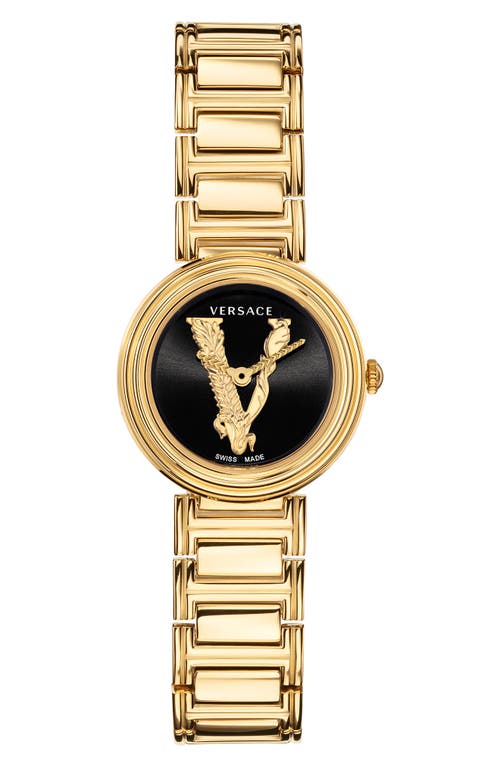 image Versace Virtus Mini Bracelet Watch & Leather Strap Set, 28mm In Gold At Nordstrom
