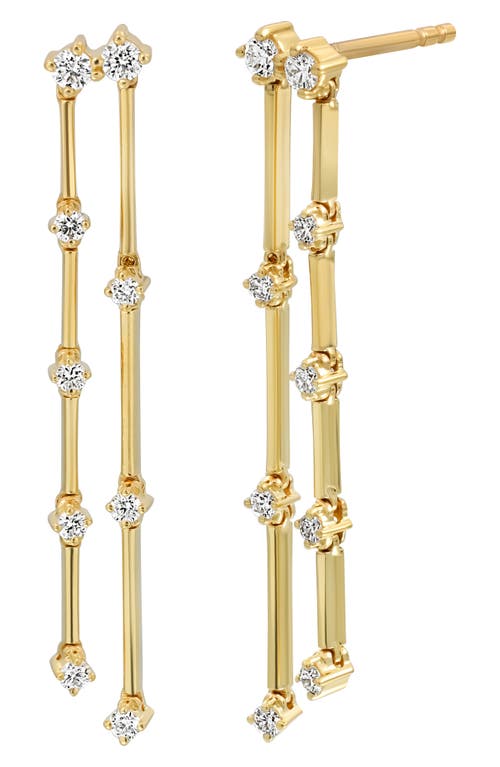 Aviva Diamond Linear Earrings in 18K Yellow Gold