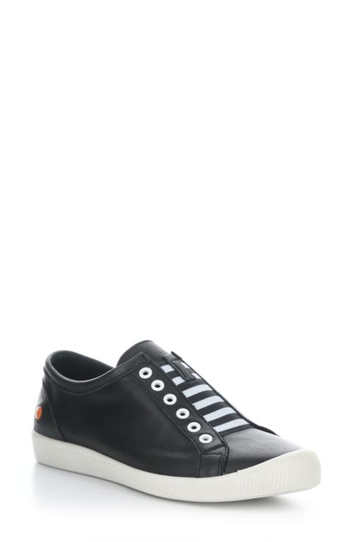 Irit Low Top Sneaker in Black Smooth Leather