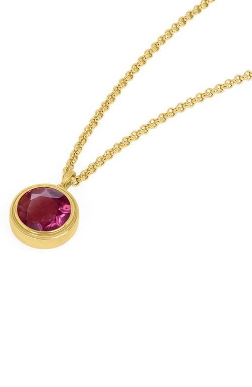 Shop Dean Davidson Lab Created Pink Tourmaline Signet Pendant Necklace In Vivid Pink/gold