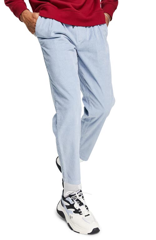 Topman Tapered Corduroy Trousers in Light Blue