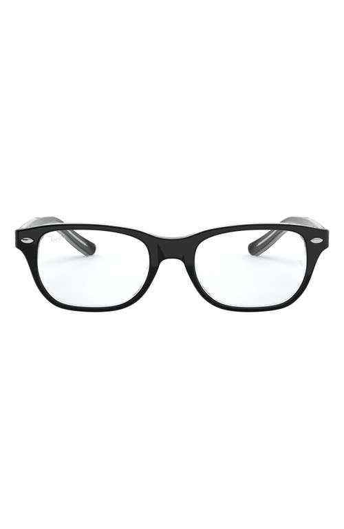 Ray-Ban Kids' 48mm Rectangular Optical Glasses in Black at Nordstrom