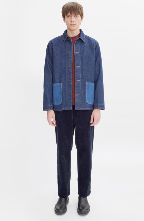 Shop Apc A.p.c. Anthonin Denim Overshirt In Washed Indigo