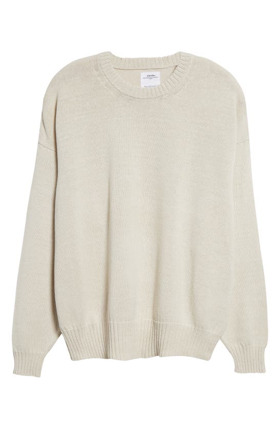 Shop Visvim Oversize Cotton & Linen Sweater In Ivory