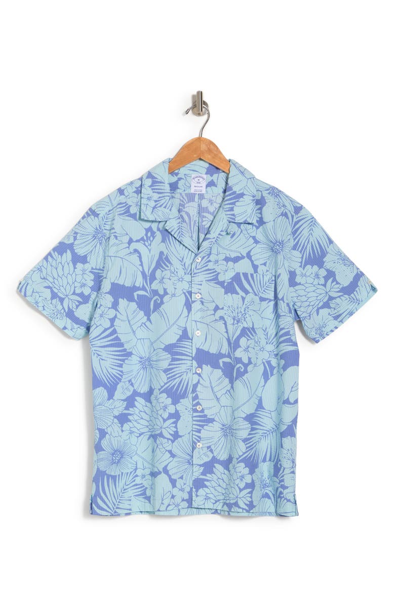 Brooks Brothers Short Sleeve Seersucker Cotton Camp Shirt | Nordstromrack