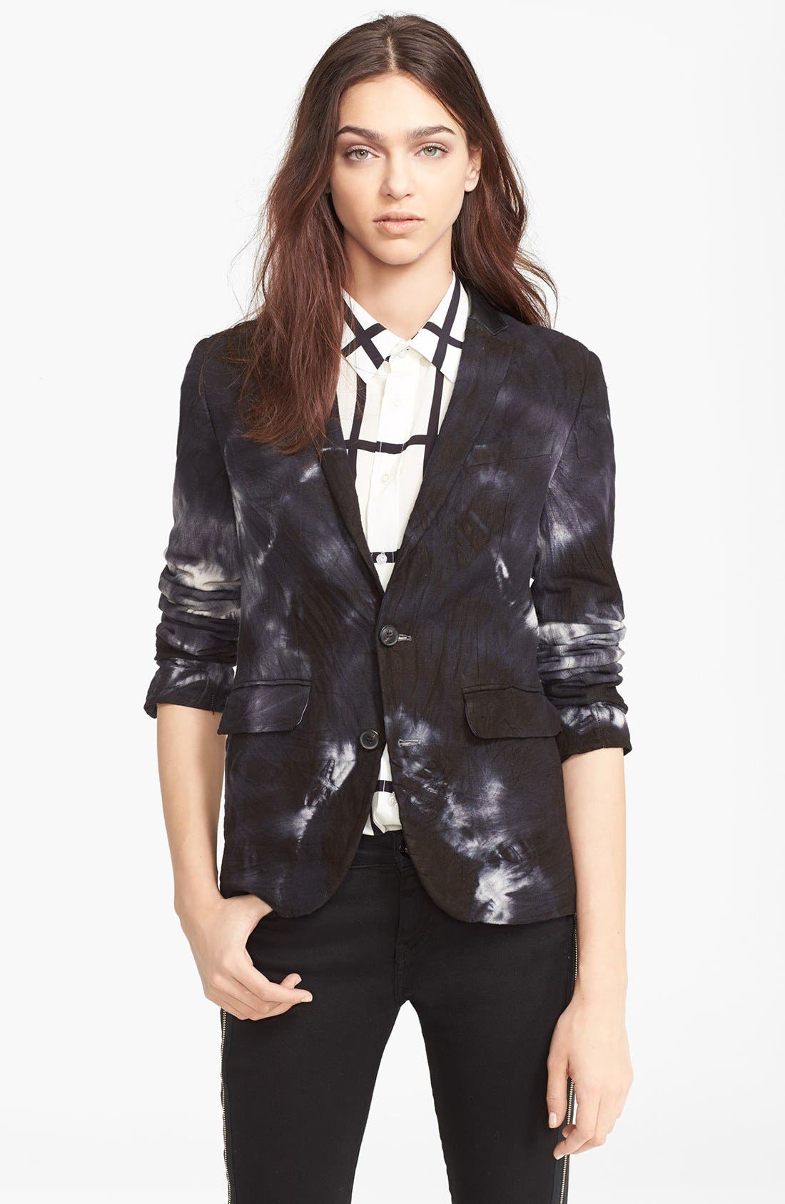 EACH X OTHER Leather Trim Tie Dye Jacket Nordstrom
