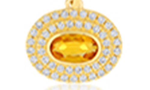 Shop Ef Collection Citrine & Diamond Pendant Necklace In Yellow Gold