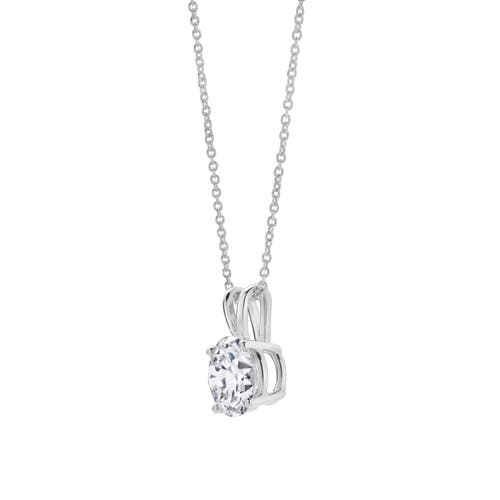 Luvmyjewelry Lucent 14k Gold Round Lab Grown Diamond Pendant In 14k White Gold