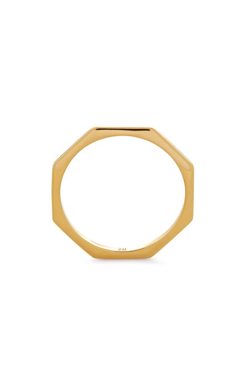 Monica Vinader Octagon Stacking Ring 18Ct Gold Vermeil at
