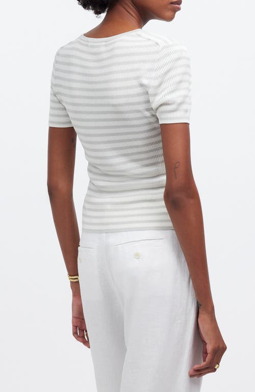 Shop Madewell Stripe Microrib Sweater T-shirt In Monument
