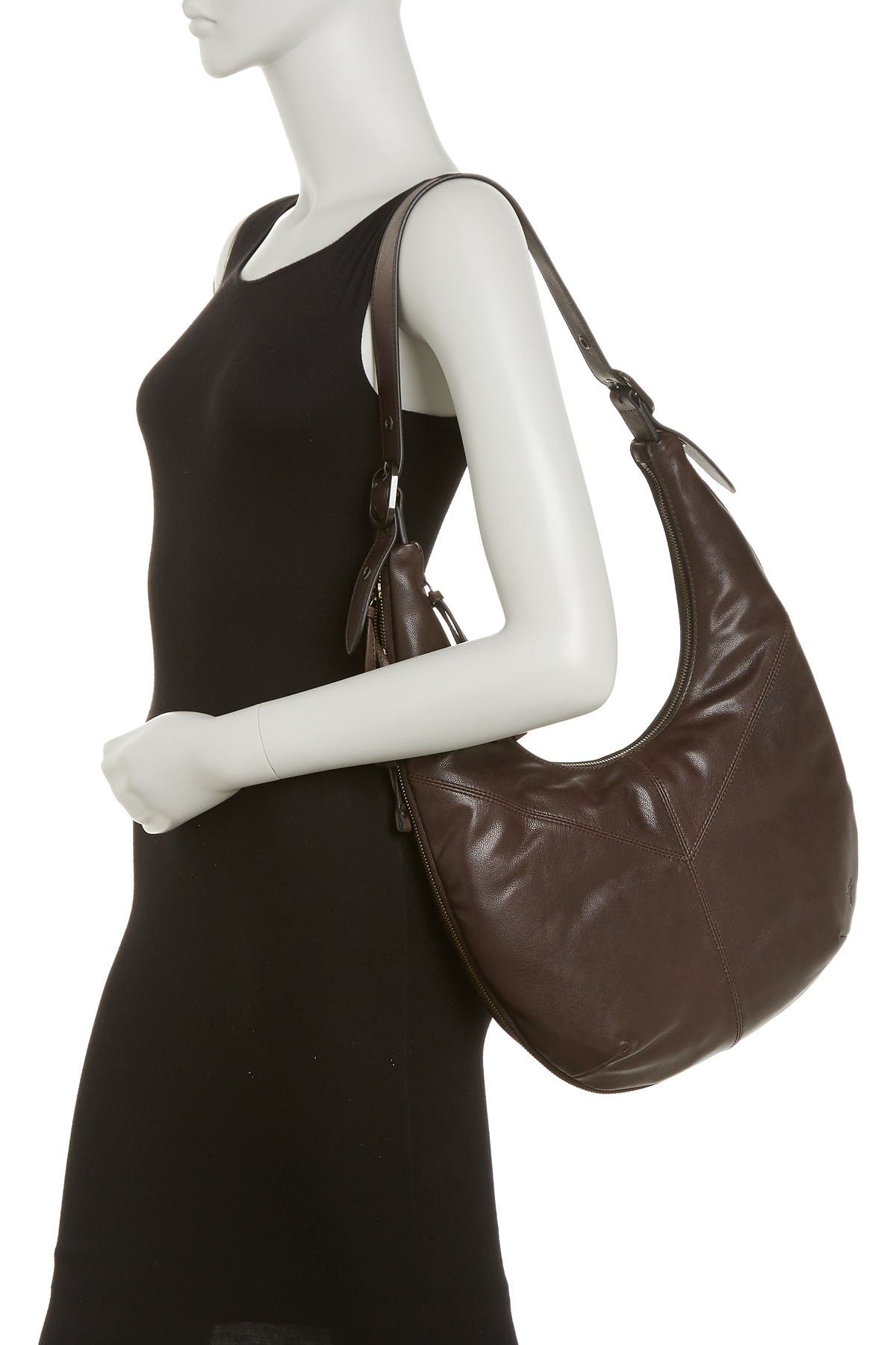 Frye Gina Leather Hobo Bag In Brown