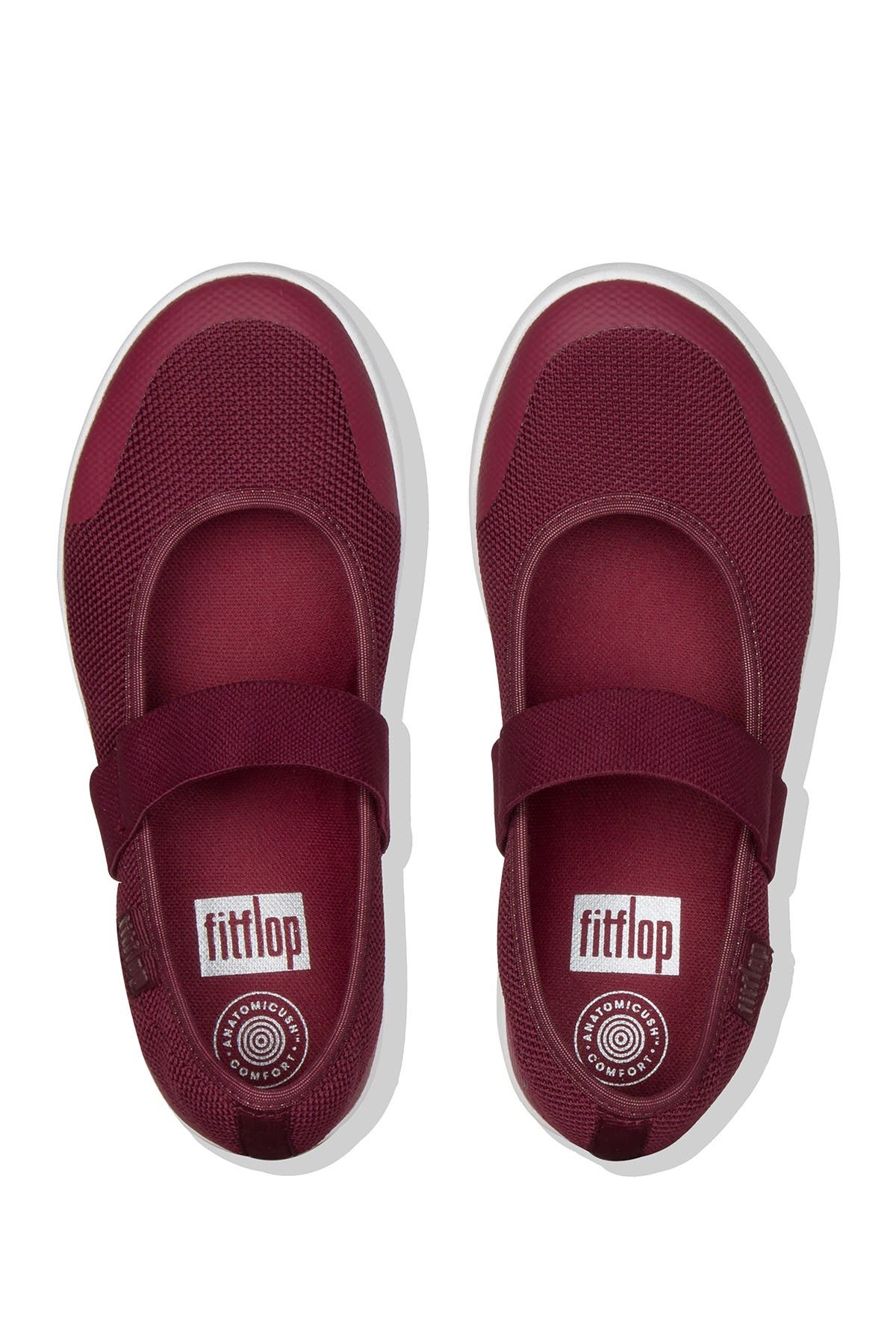 Fitflop Uberknit Mary Jane Flat In Bright Red