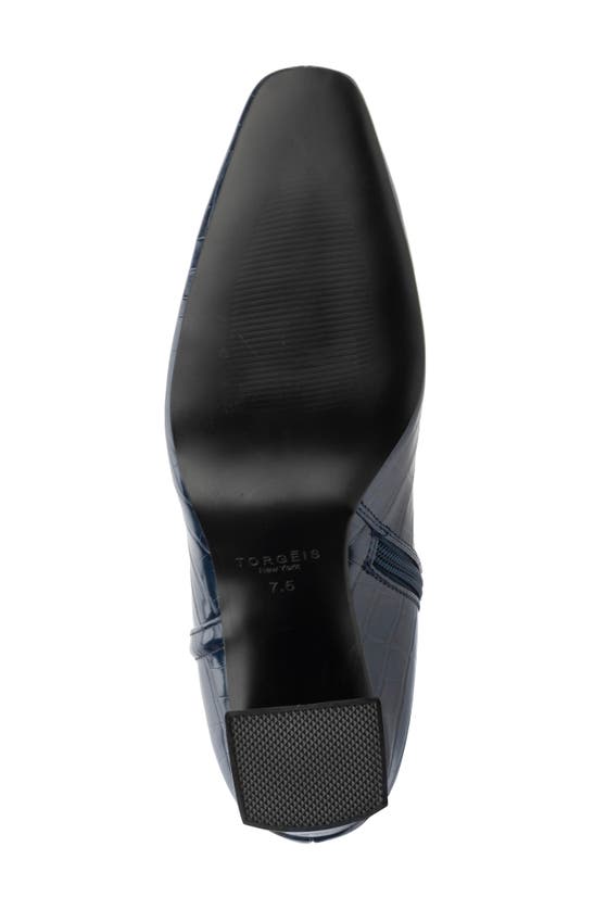 Torgeis Angelica Croc Embossed Tall Boot In Blue
