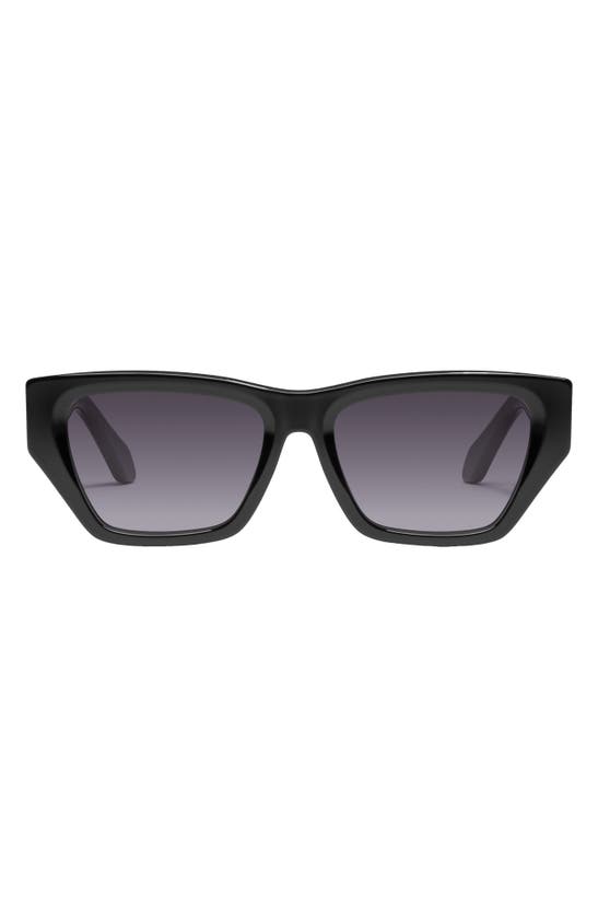 Shop Quay No Apologies 40mm Gradient Square Sunglasses In Black / Smoke