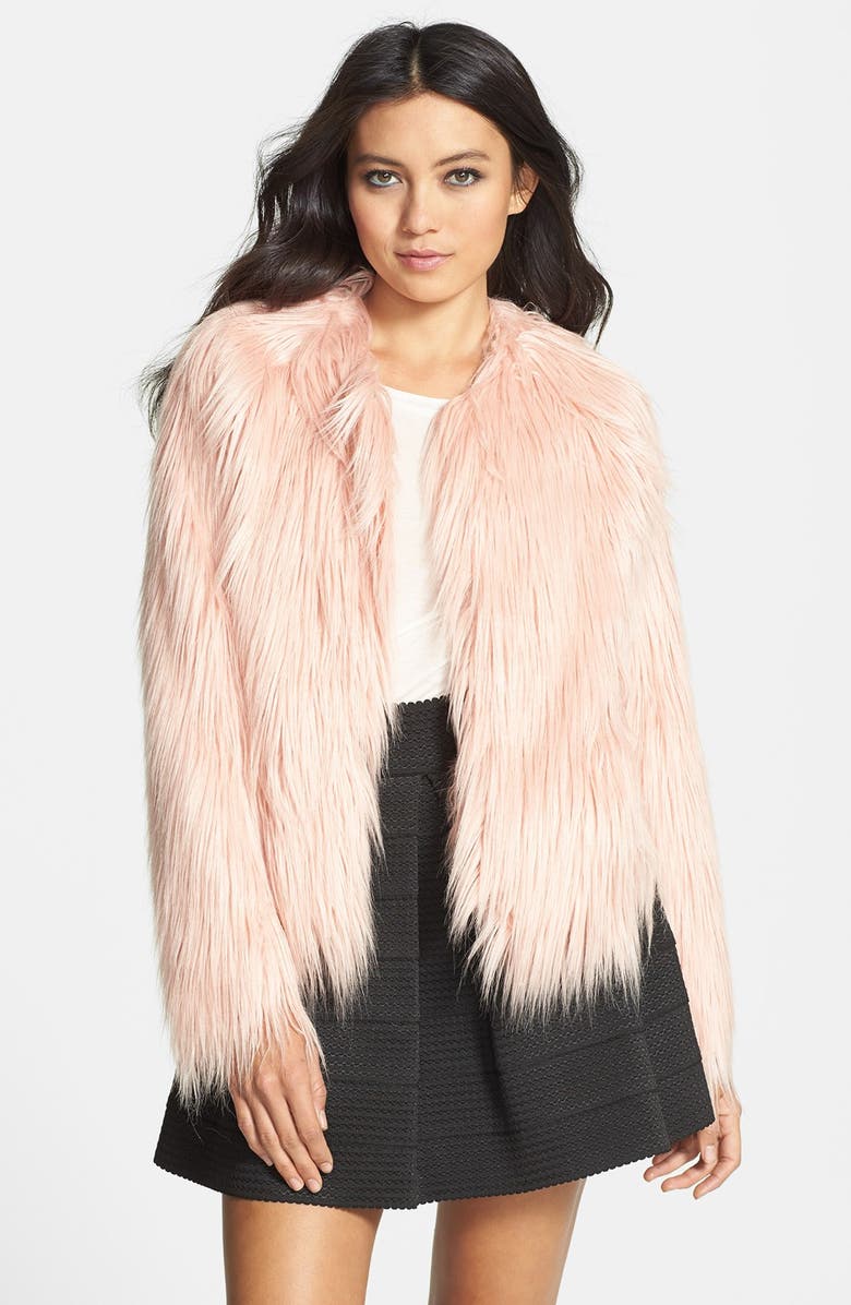 Mural Pink Faux Fur Coat | Nordstrom