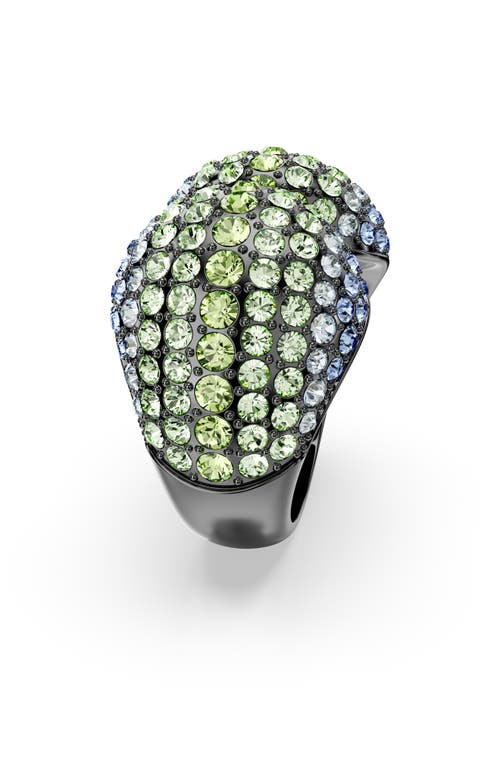 Swarovski Sublima Crystal-embellished Cocktail Ring In Green