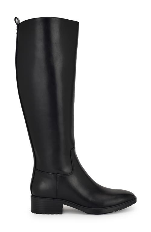 Nine West Womens Barile Tall Block Heel Boots Regular Wide Calf In Black 001