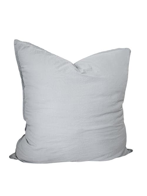 Anaya Stonewashed Cotton Percale Pillow With Down Insert In Euro Pebble Grey