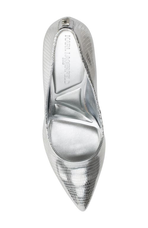 Shop Karl Lagerfeld Paris Royale Pointed Toe Pump In Silver