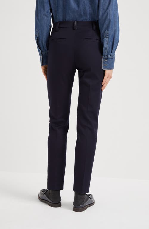 Shop Brunello Cucinelli Cigarette Trousers In Blue