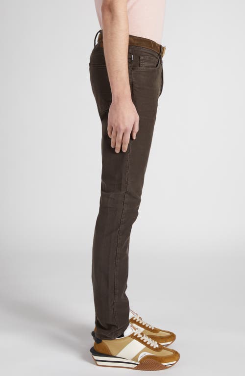 Tom Ford Moleskin Slim Fit Five-pocket Pants In Chocolate