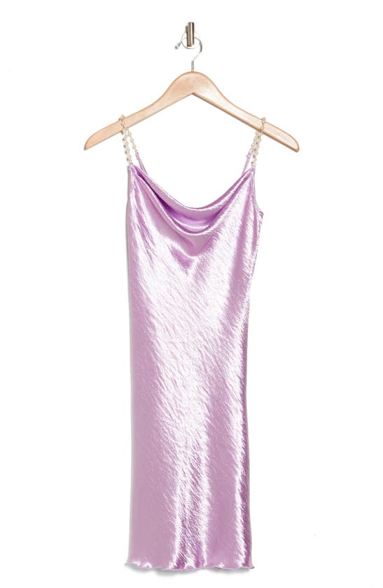Bebe Imitation Pearl Strap Slipdress In Purple