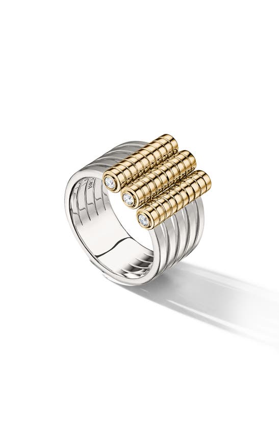 Shop Cast The Stacked Circuit Diamond Ring In Silver