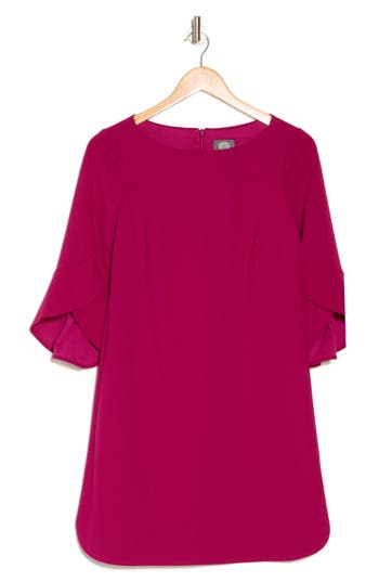 Shop Vince Camuto Tulip Sleeve Scuba Crepe Top In Wine