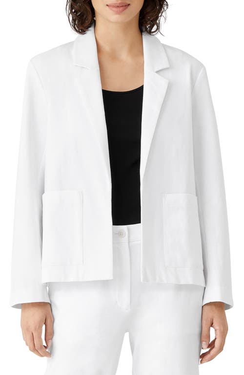 Eileen Fisher Organic Cotton Blend Blazer White at Nordstrom,