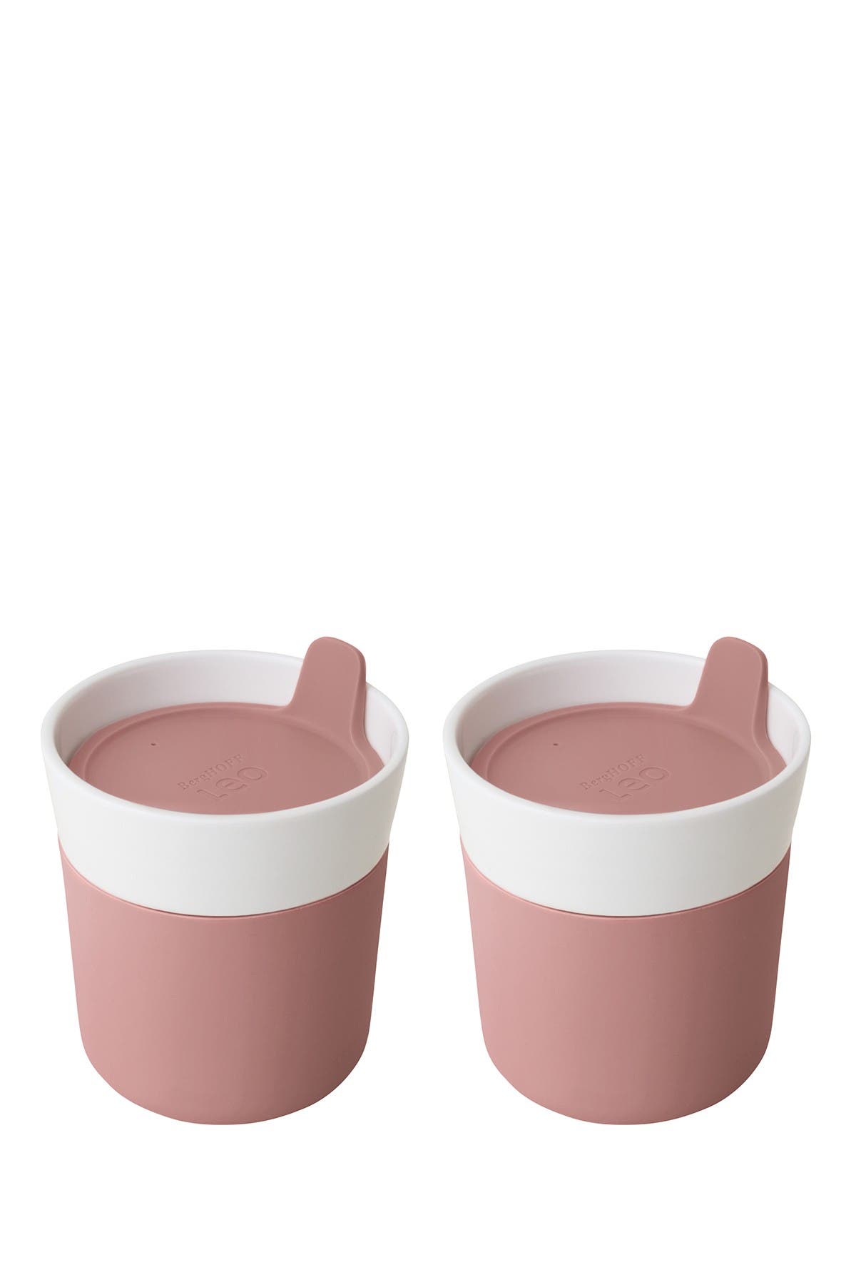Berghoff Leo Pink 8.45 oz Porcelain Travel Mug In White Pink