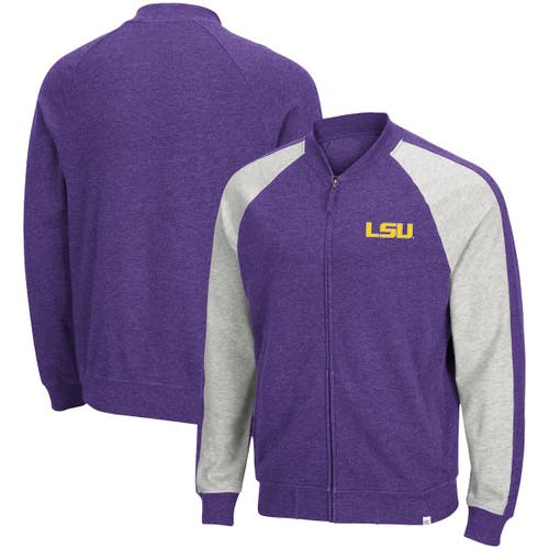 Men's Colosseum Purple LSU Tigers Do It With Style Raglan Full-Zip Jacket