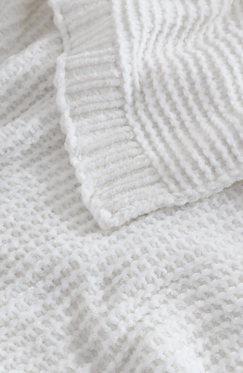 French Connection Eloise Chenille Throw Blanket In White