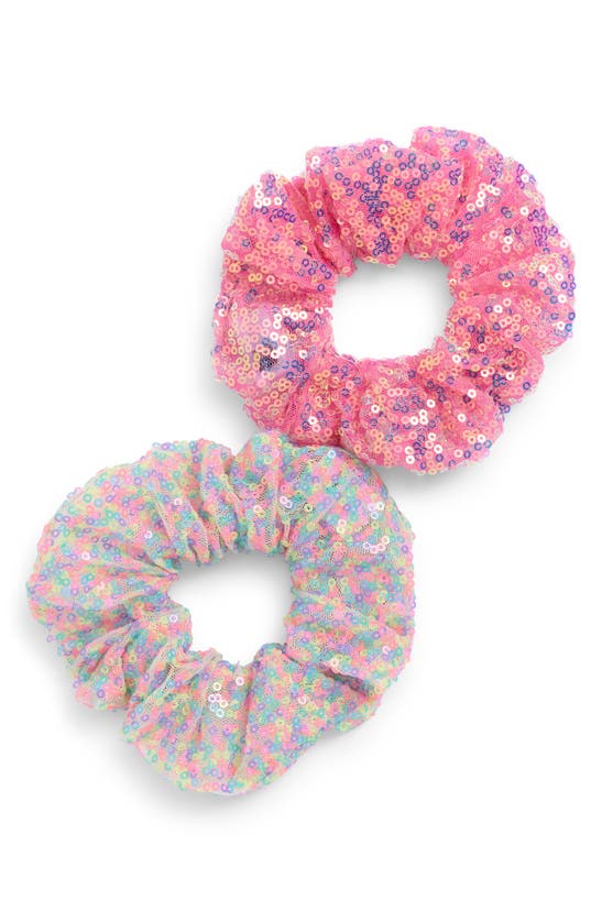 Shop Cara Kids' 2-pack Light-up Sequin Scrunchies In Pink